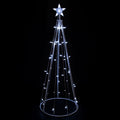 5 Pure White Led Lighted Cone Tree Outdoor Christmas Decoration