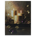 Led Lighted Shimmering Gold Glittered Candles Christmas Canvas Wall Art 15.75 X 12