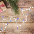 Set Of 100 Blue Led Mini Christmas Lights 4 Spacing White Wire