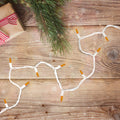 Set Of 100 Orange Led Mini Christmas Lights 4 Spacing White Wire