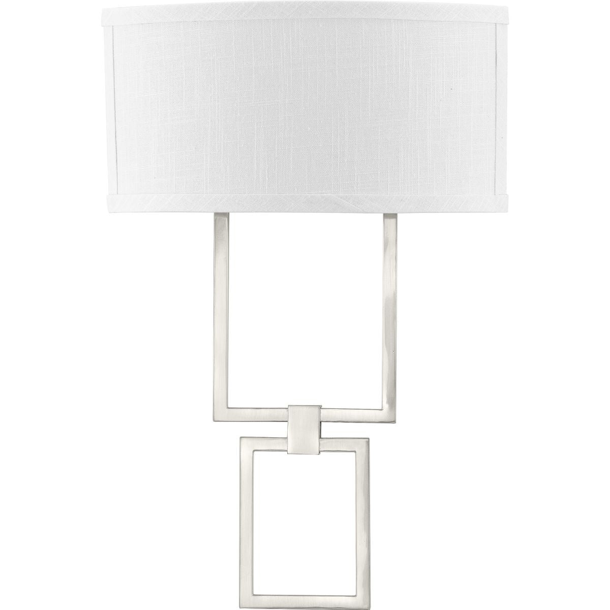 Led Shaded Sconce Collection Brushed Nickel One Light Square Wall Sconce