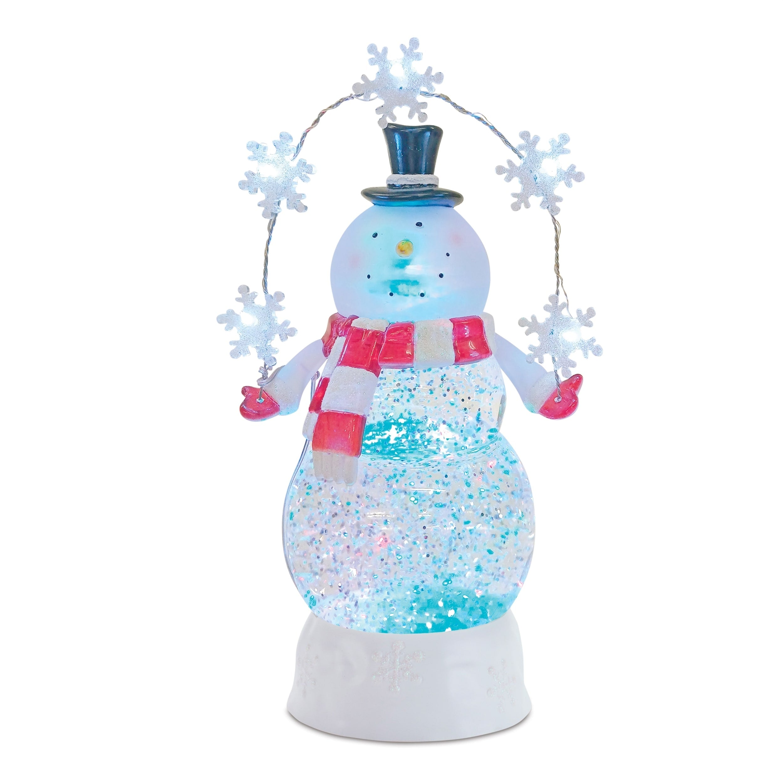 Led Snowman Snow Globe 9.5 H