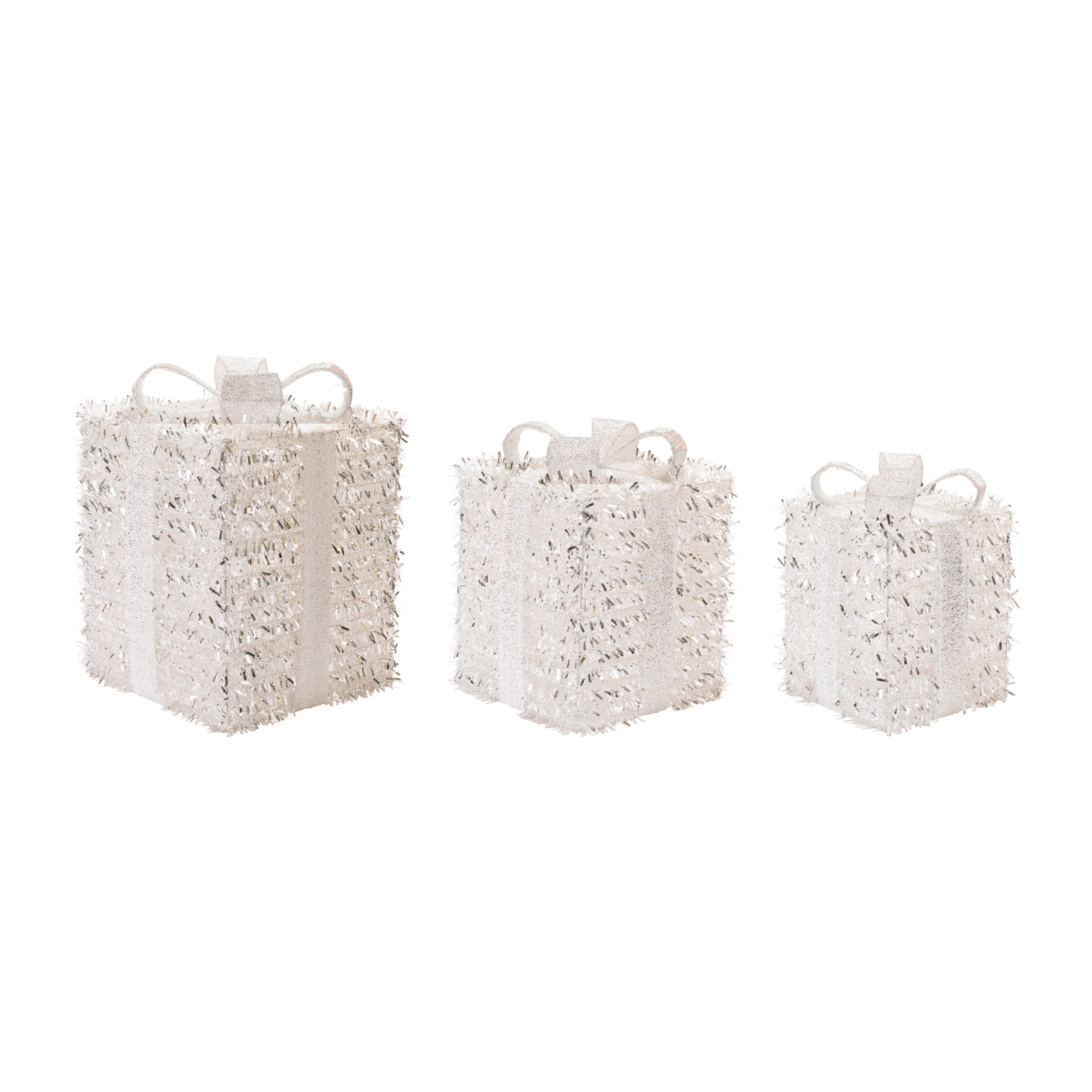 Led Tinsel Package With Bow Set Of 3