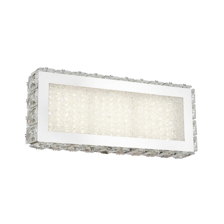 Chrome Stainless Steel Led Wall Sconce With Clear Crystal Accents