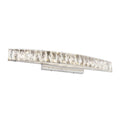 Led Wall Sconce With Chrome Stainless Steel Frame And Clear Crystal Accents
