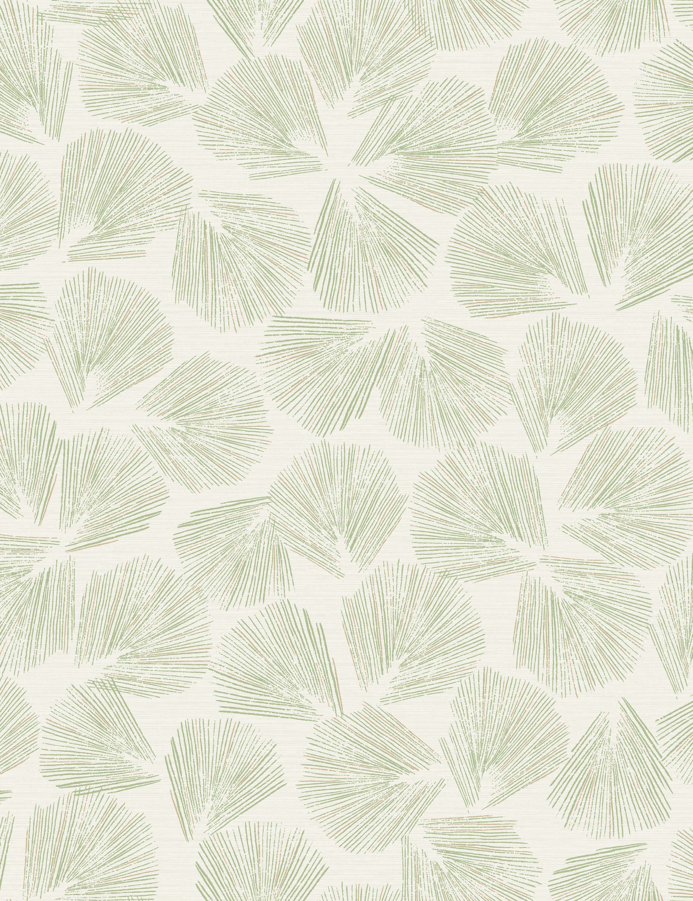 Elora Leaf Wallpaper Swatch by Christiane Lemieux, Green