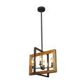 Lnc Black Iron Wood Frame 4 Light Pendant Island Light