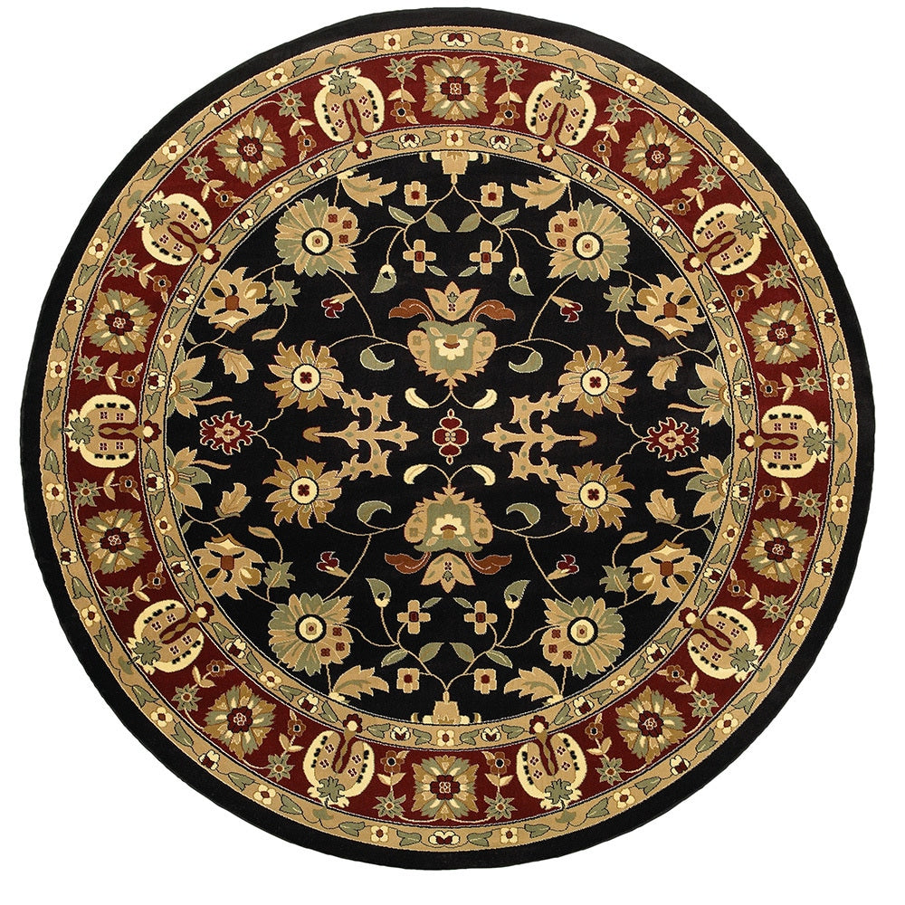 Lr Home Adana Black Red Oriental Area Rug 62 Round 6
