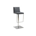 Loft Gray Eco Leather W Stainless Steel Bar Stool By Casabianca Home