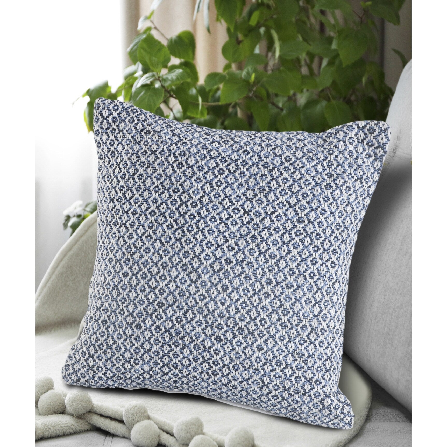 Lr Home Blue Diamond Throw Pillow 18 Inch