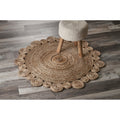 Bleached And Natural Spiral Boutique Jute Rug 4 Round