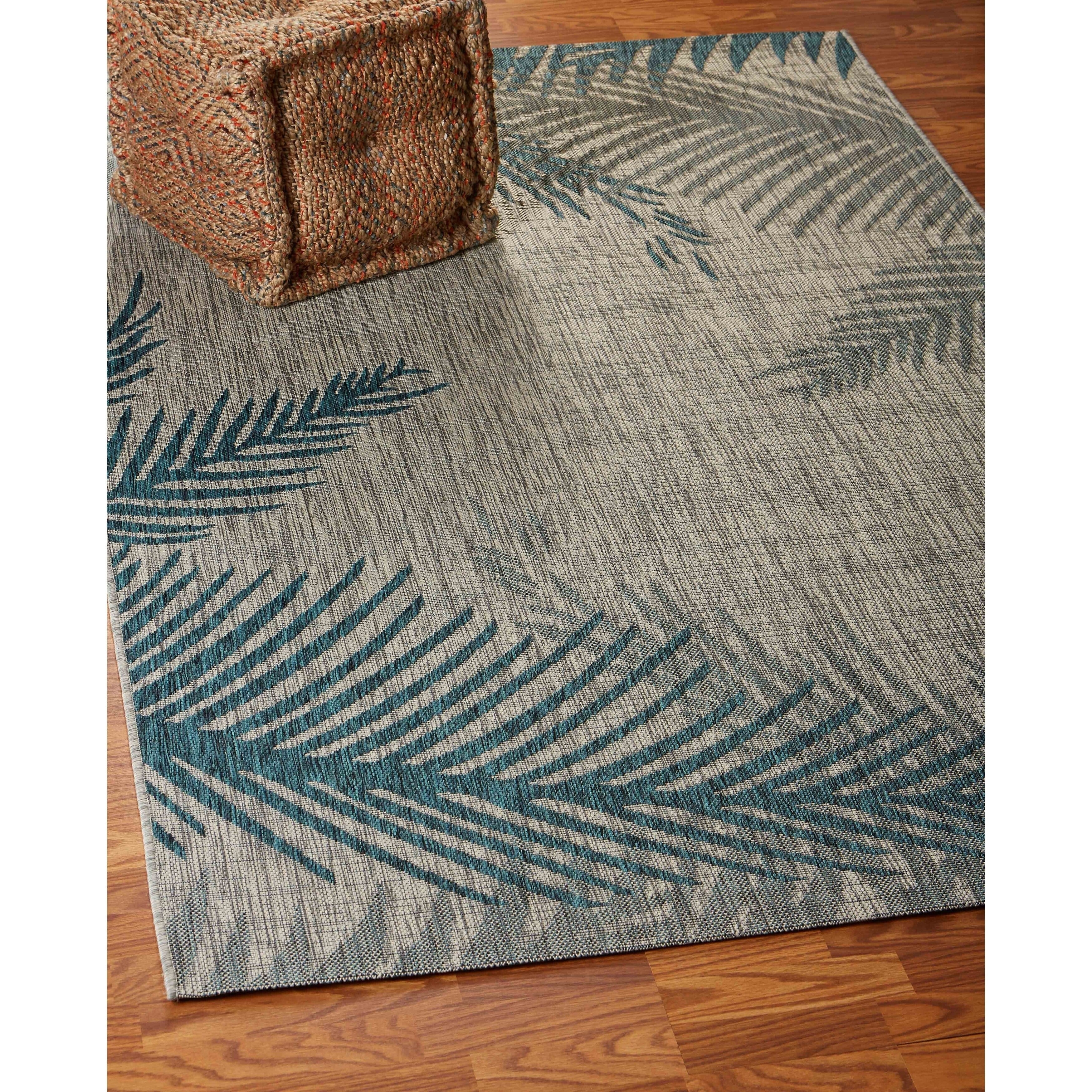 Lr Home Captiva Tropical Palms Indoor Outdoor Area Rug 79 X95 79 X 96
