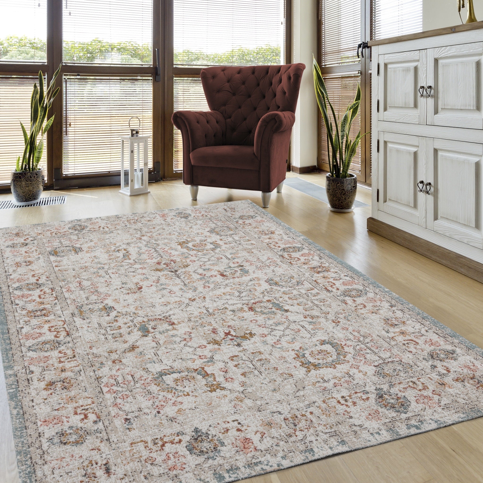 Lr Home Caramel Botanical Area Rug 79 X 99 N A