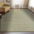 Lr Home Hand Loomed Natural Fiber Sonora Blue Green Jute Chenille Rug 9 X 12