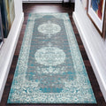 Lr Home Jewel Distressed Oriental Gray Turquoise Polycotton Blend Rug 28 X 7