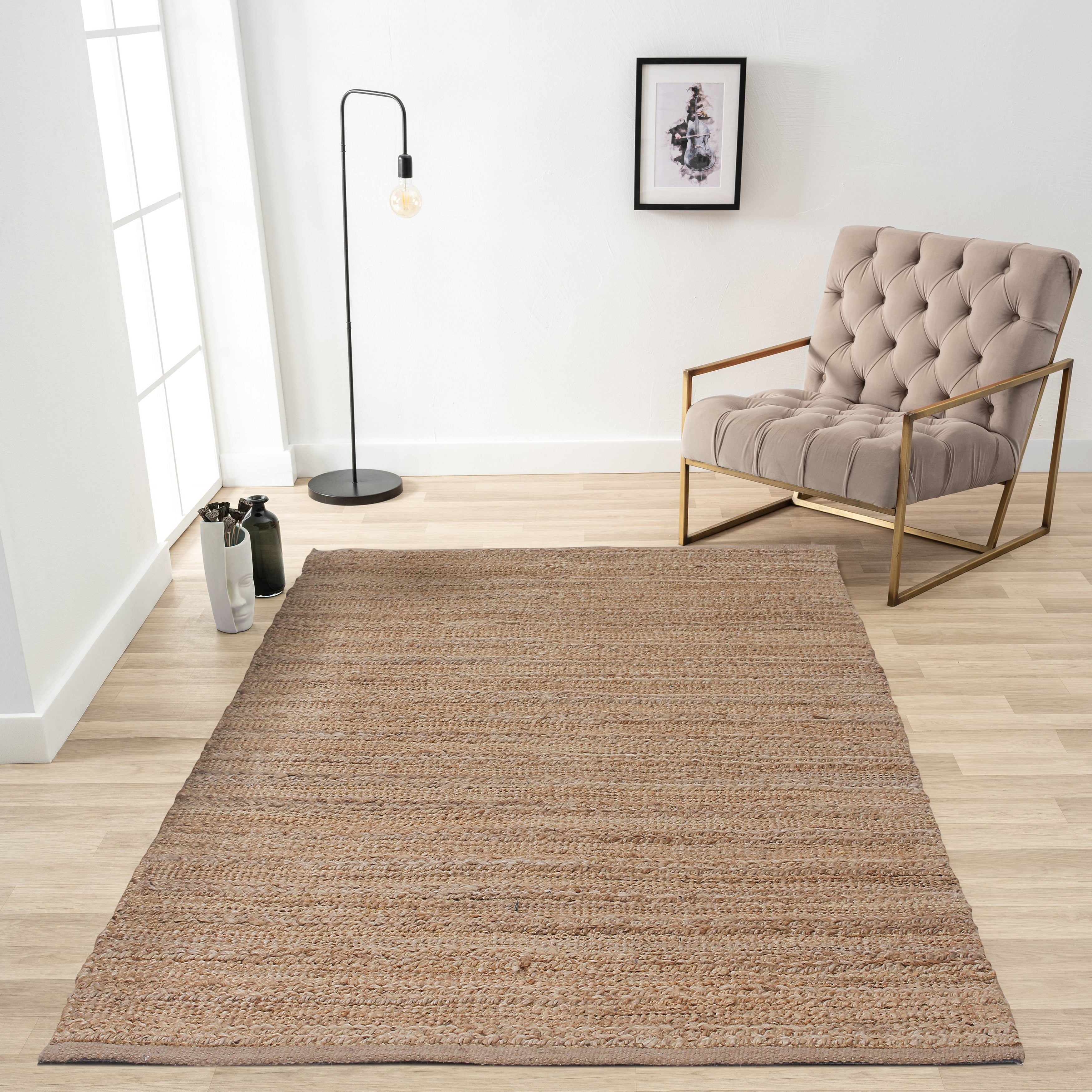 Lr Home Hand Loomed Natural Fiber Sonora Sahara Jute Chenille Rug 8 X 10
