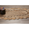 Lr Home Hand Braided Natural Jute Sultana Bleach Gray Jute Rug 5 X 7