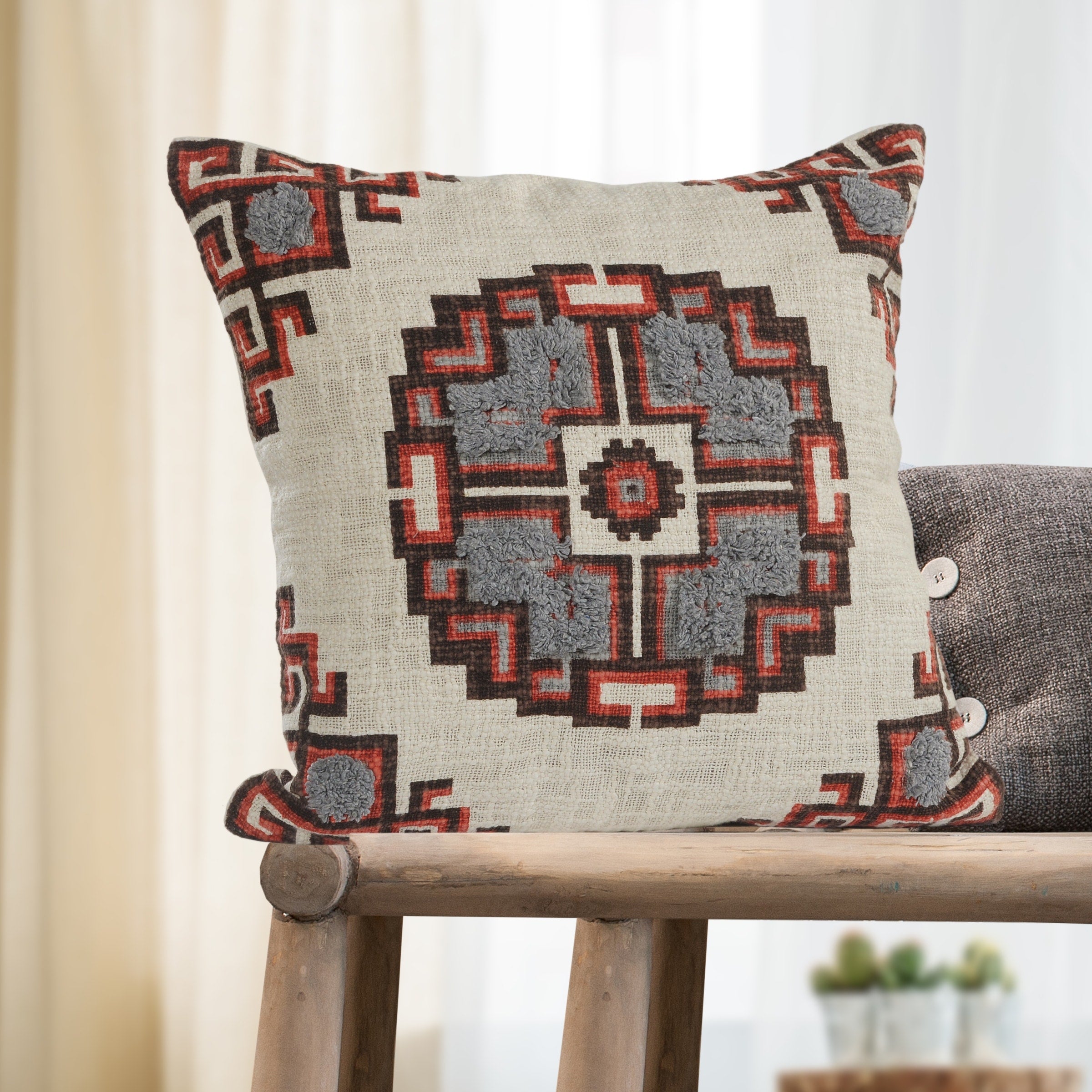 Lr Home Geometric Cotton Decorative Throw Pillow 18 Inch