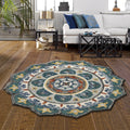 Eclectic Floral Mandala Indoor Area Rug 4 Round 40 Round