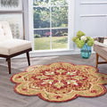 Burnt Red Medallion Garden Area Rug 4 Round 40 Round