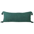 Solid Soft Blue Tasseled Throw Pillow