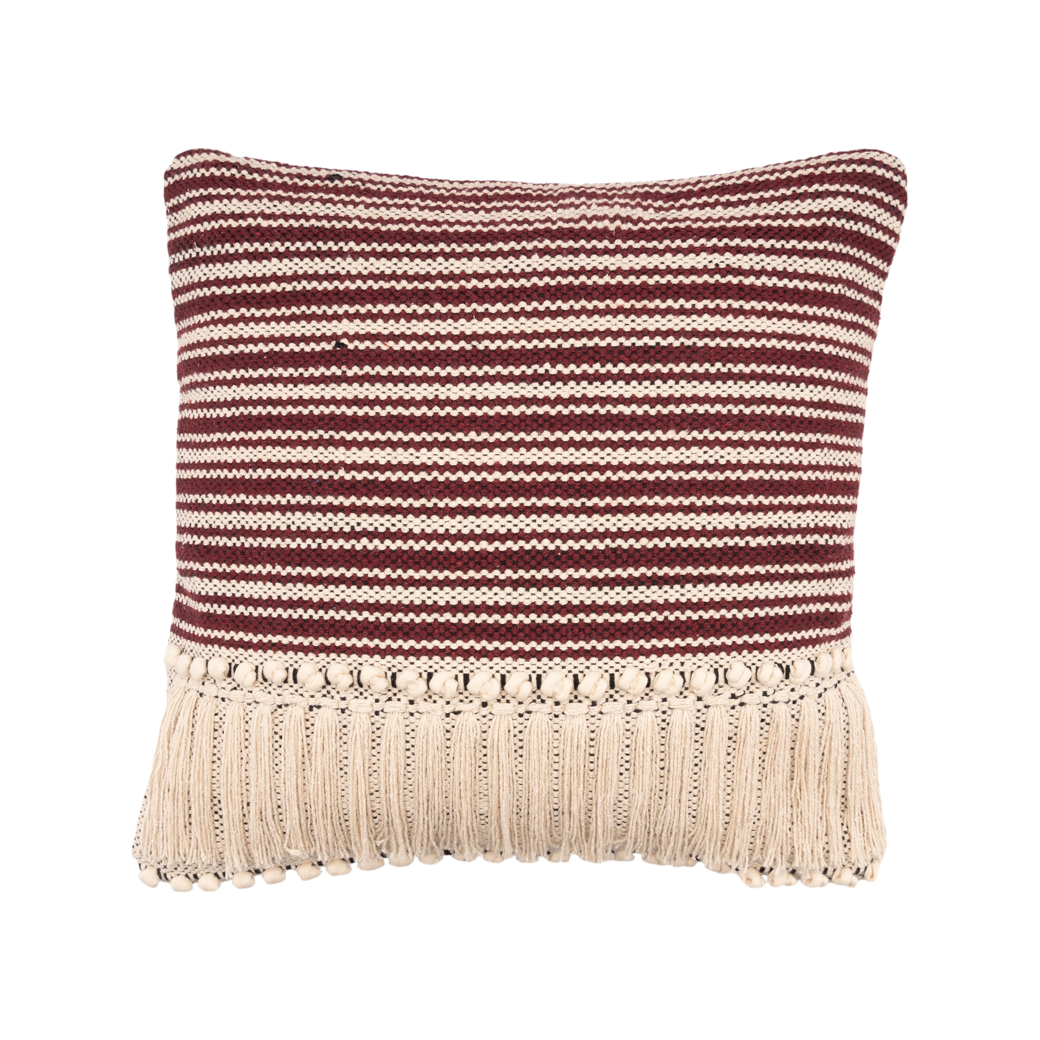 Lr Home Zanthia Stripped Merlot Cotton Indoor Throw Pillow 20 Inch