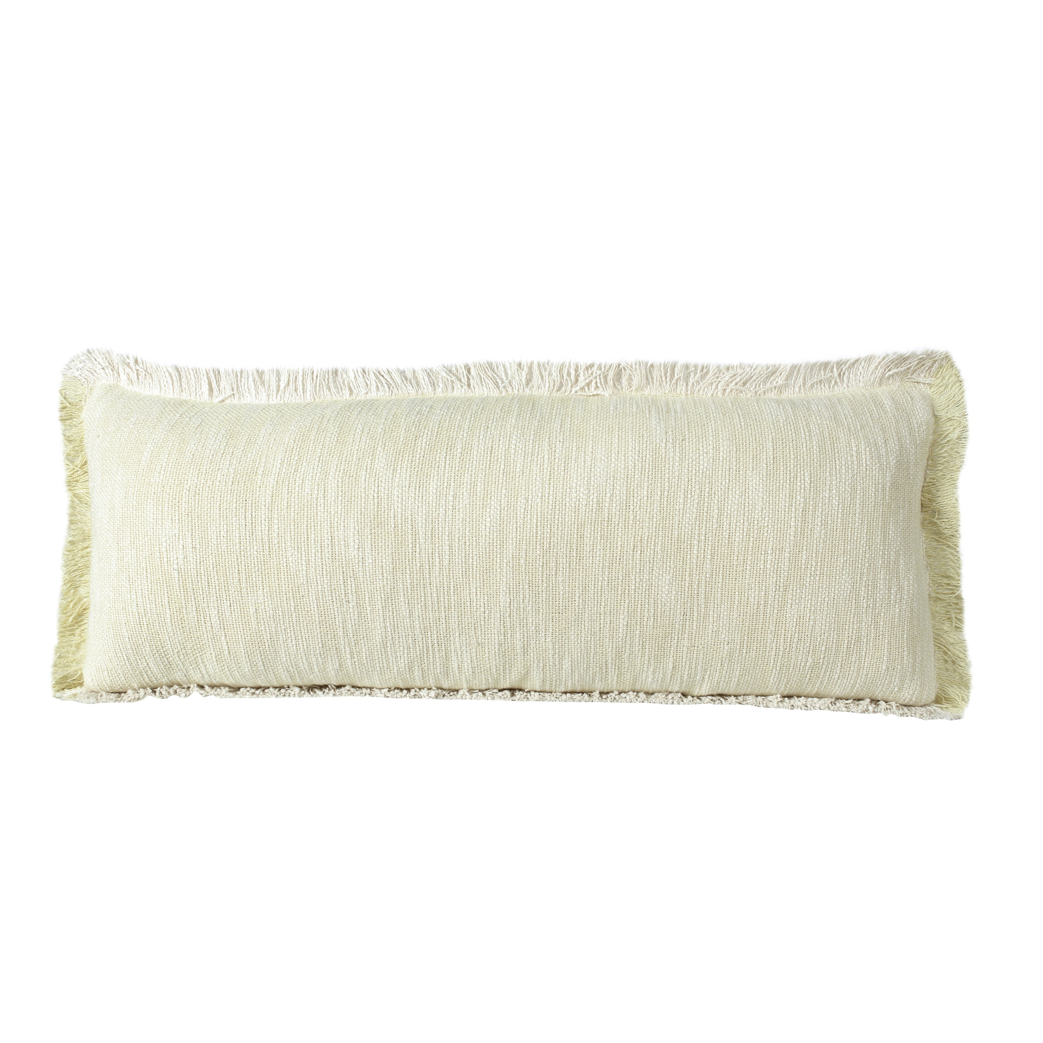 Two Tone Fringe Woven Throw Pillow