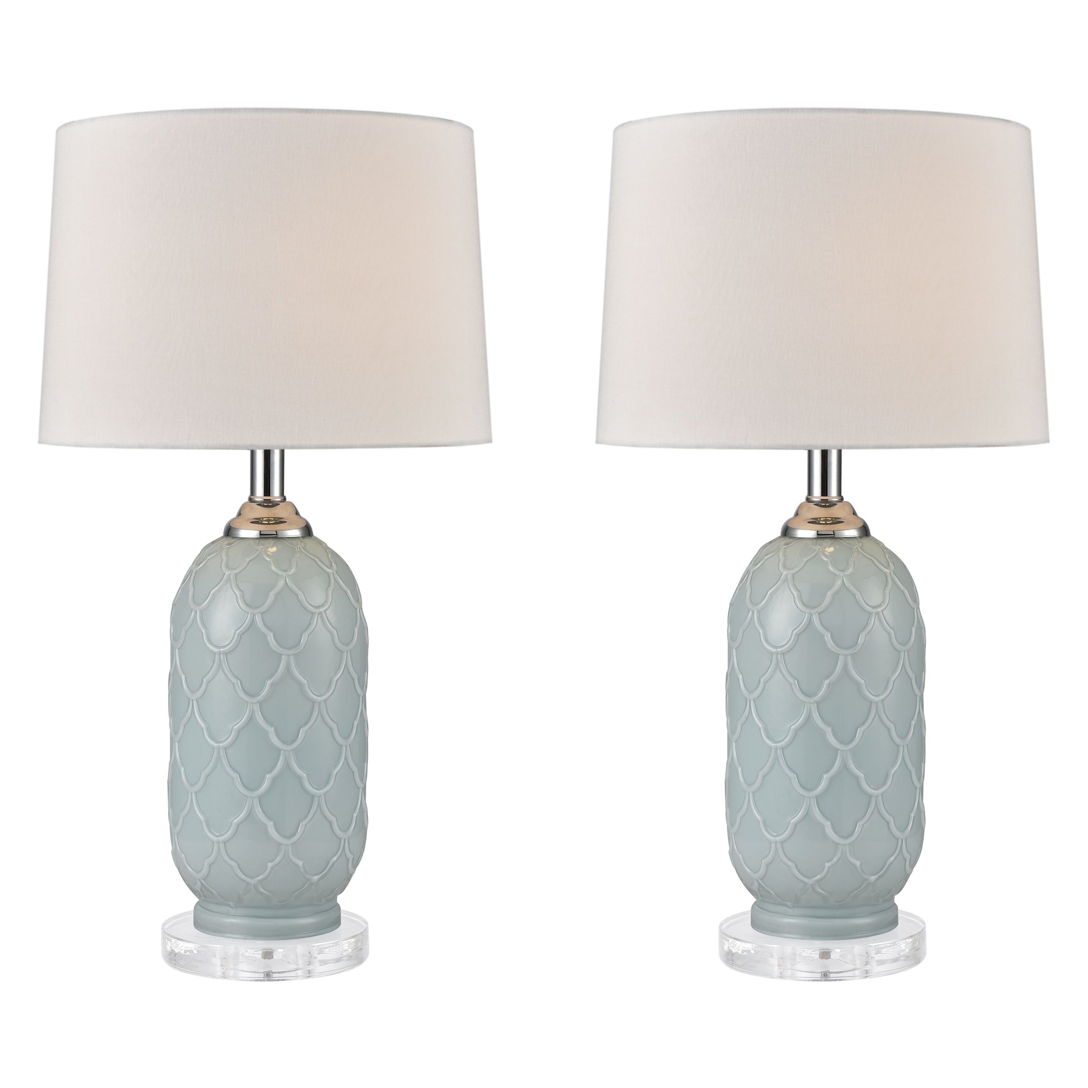 La Joliette 24 High 2 Light Table Lamp Set Of 2 Pale Blue