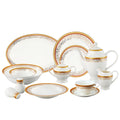 La Luna Collection Bone China 57 Piece Red And 24K Gold Design Dinnerware Set Service For 8 By Lorren Home Trends.