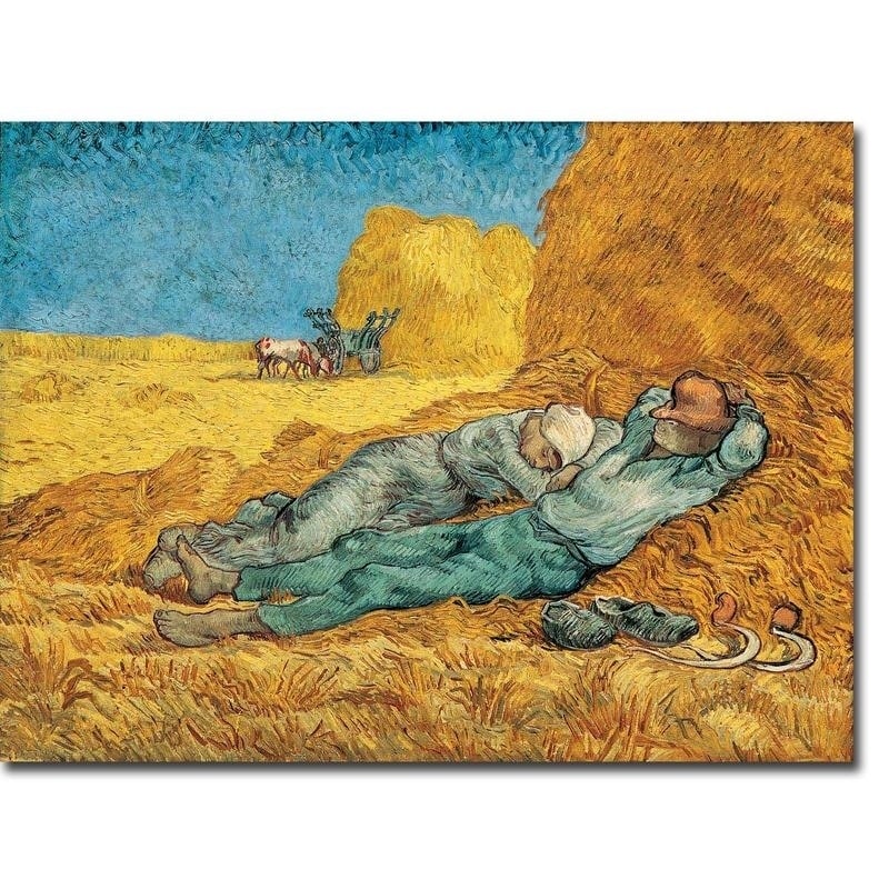 La Meridienne The Siesta By Vincent Van Gogh Gallery Wrapped Canvas Giclee Art 24 In X 32 In Ready To Hang