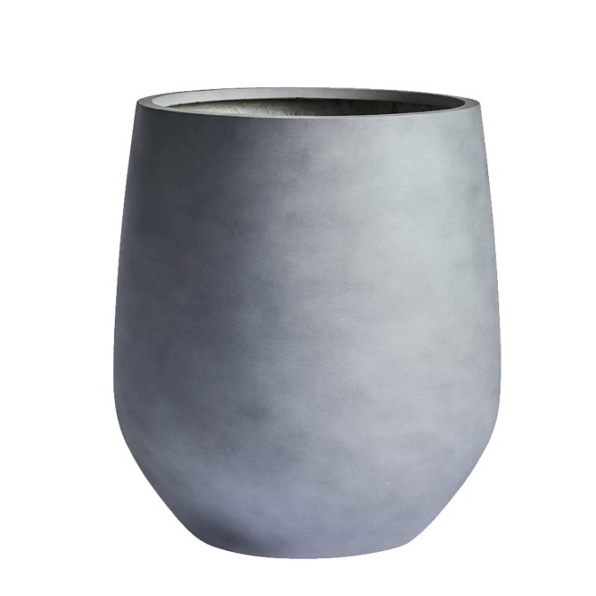 La Mirada 11 Dia. X 12 H Fiberstone Tappered Round Planter In Grey.