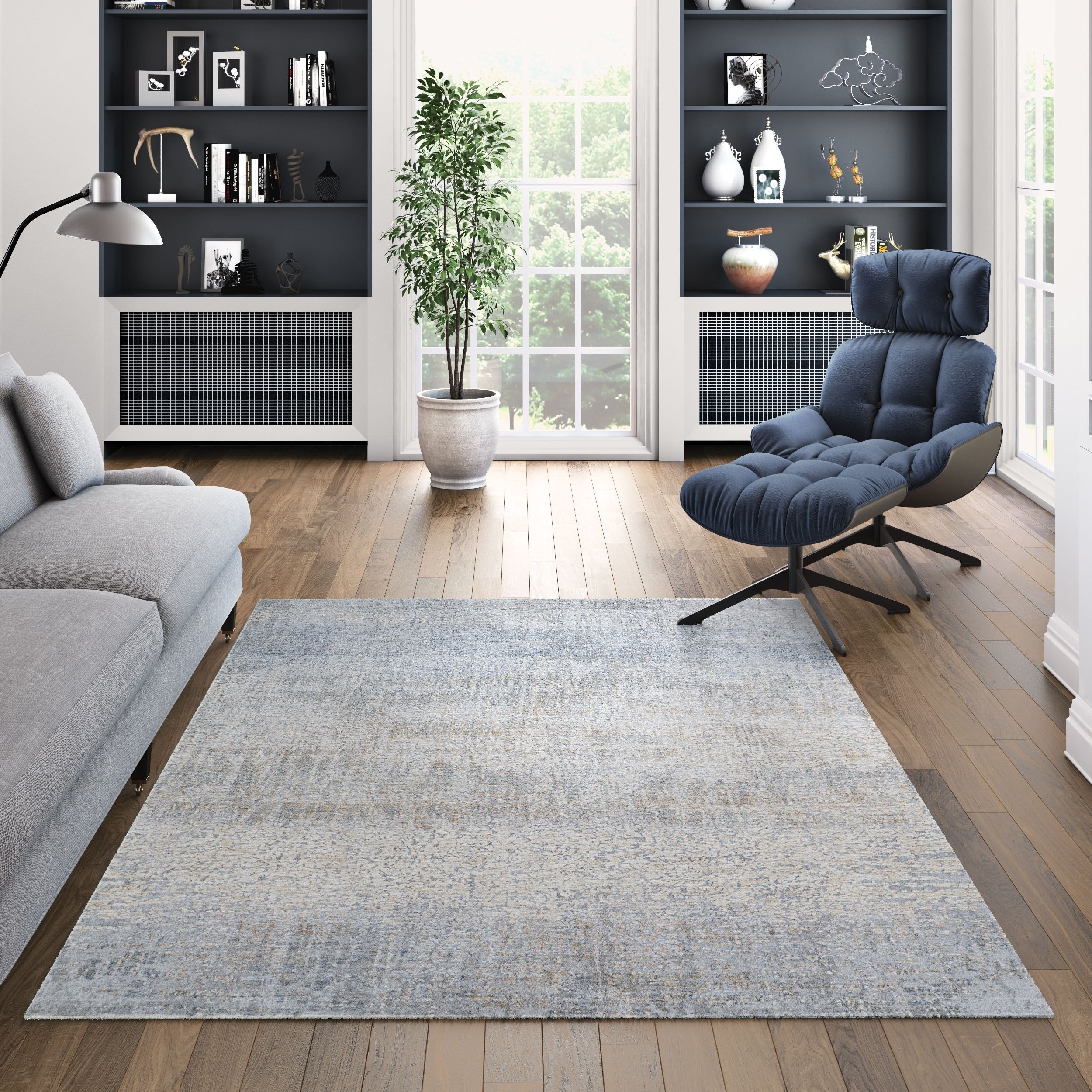 La Mode Achromat Gray Beige Area Rug