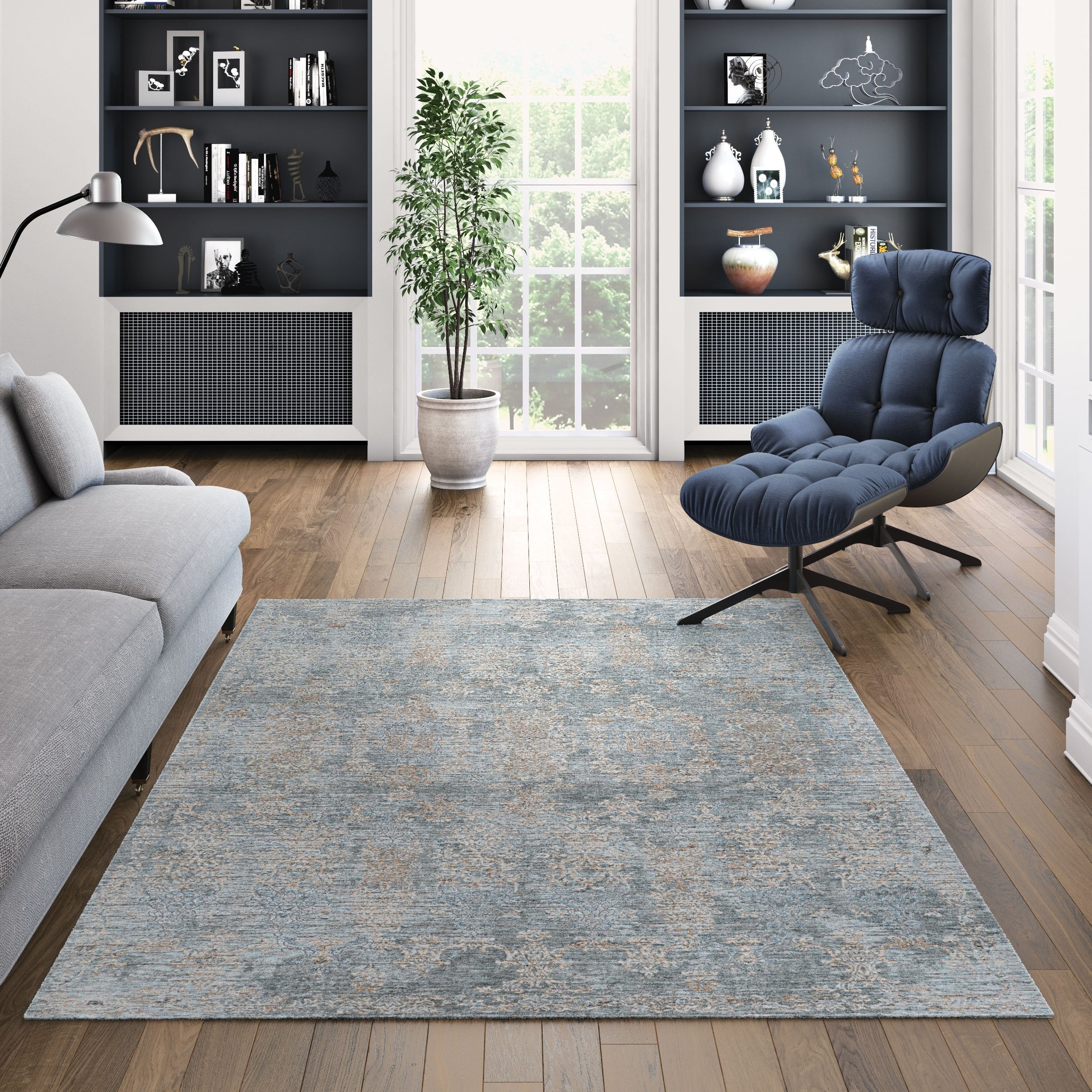 La Mode Renaisse Gray Beige Area Rug