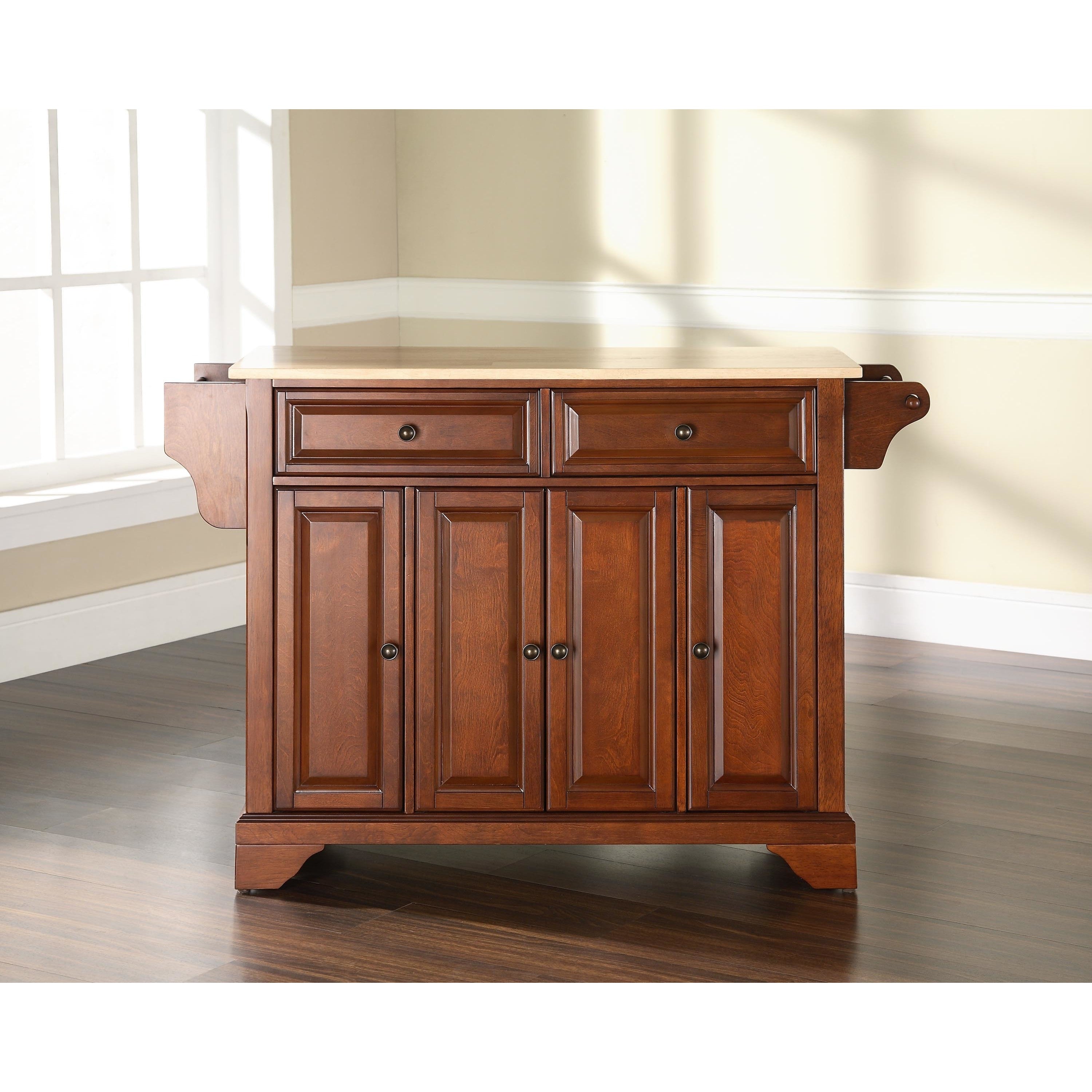 Lafayette Classic Cherry Natural Wood Top Kitchen Island