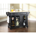 Lafayette Black Wood Kitchen Island With Natural Wood Top