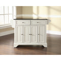 The Gray Barn Tipperary Solid Black Granite Top Kitchen Island In White