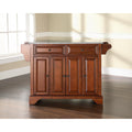 Lafayette Solid Granite Top Kitchen Island In Classic Cherry Finish