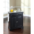 Lafayette Solid Granite Top Portable Kitchen Island In Black Finish