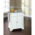 Lafayette Solid Granite Top Portable Kitchen Island In White Finish