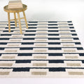 Lamonte Mid Century Modern Colorblock Stripe Area Rug