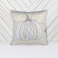 Lace Embroidered Pumpkin Throw Pillow Neutral Fall Accent Cushion Set Of 2