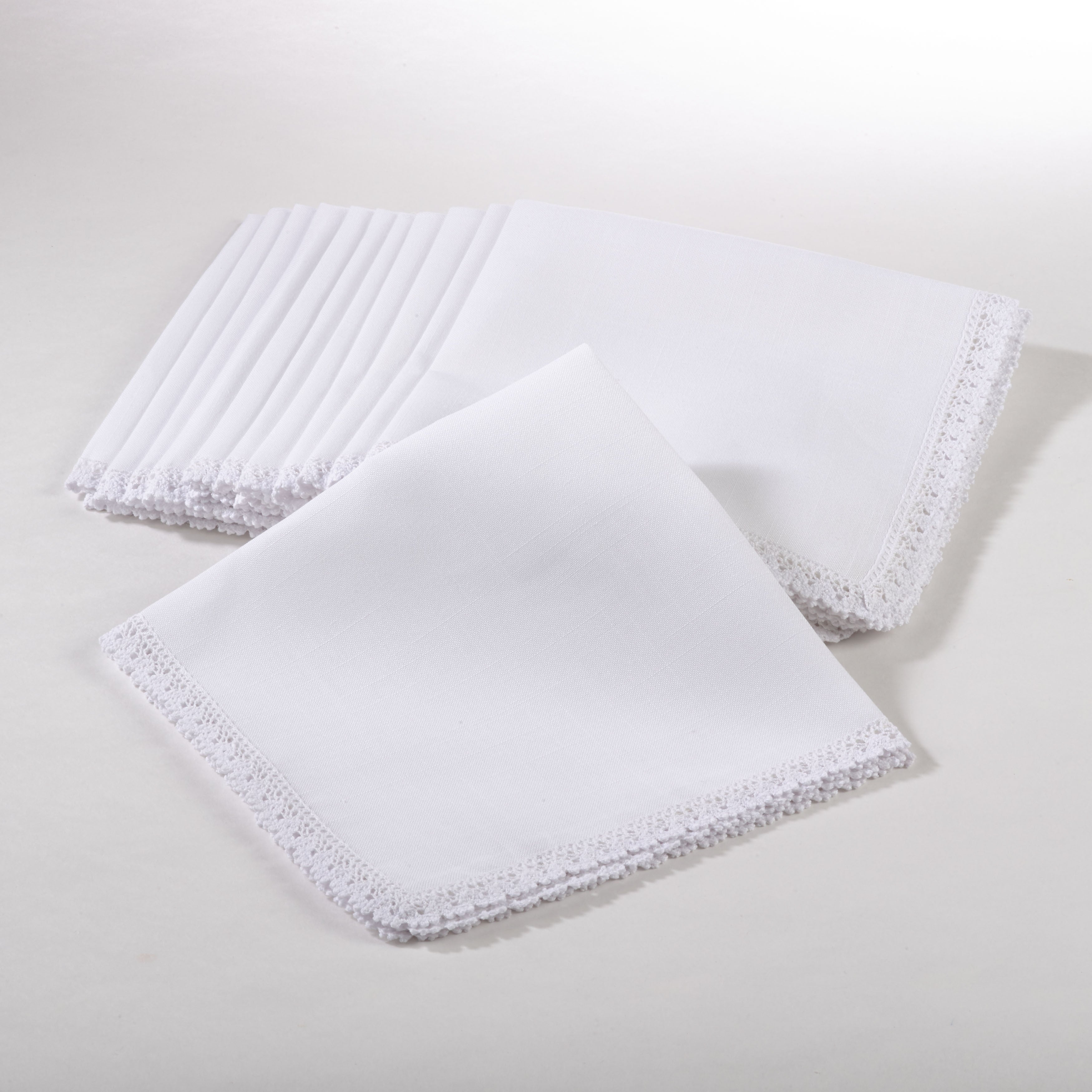 Lace Trimmed Dinner Napkin Set Of 12