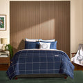 Lacoste Tennis Checks Brushed Cotton Twill 3 Piece Comforter Set