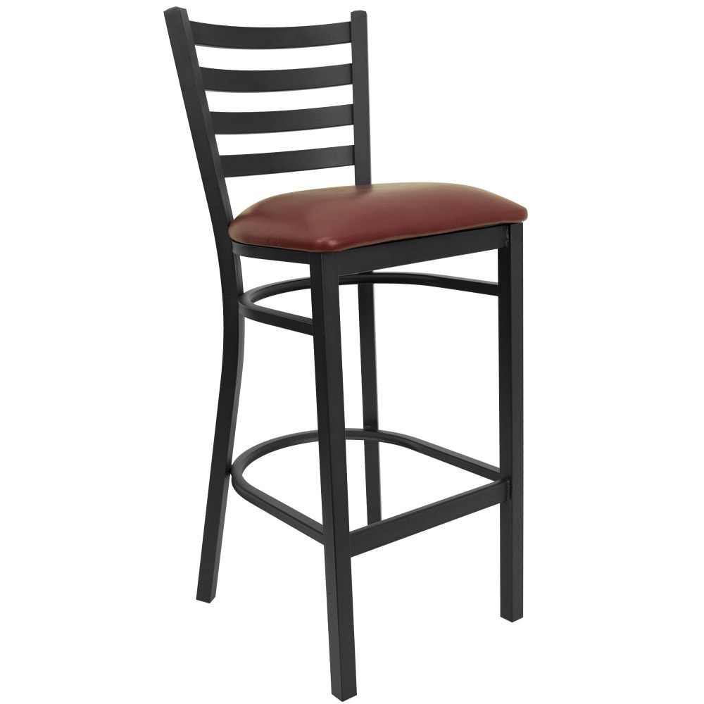Porch Den Maddux Upholstered Ladder Back Bar Stool
