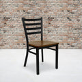 Black Ladder Back Metal Restaurant Chair 16.5 W X 17 D X 32.25 H