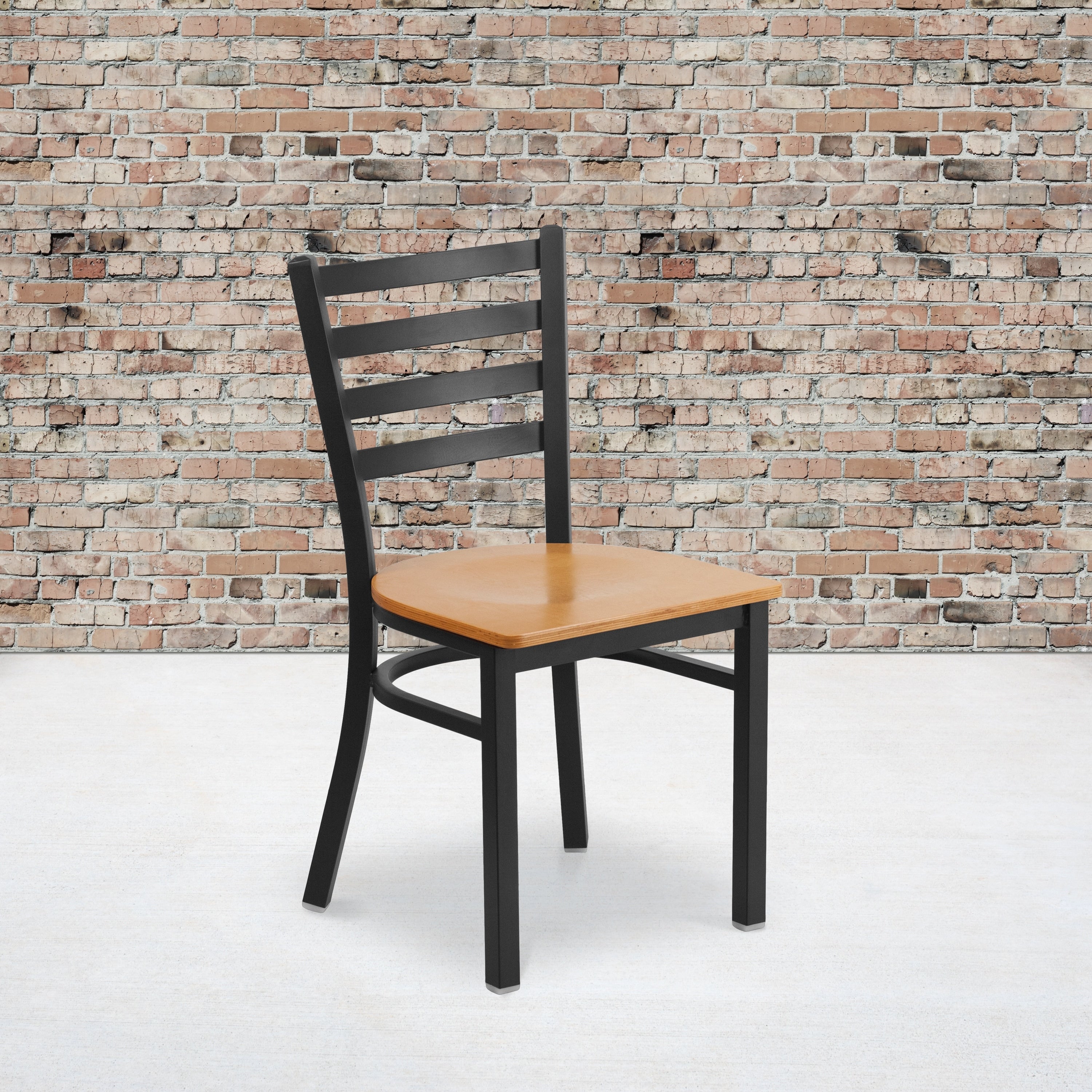 Black Ladder Back Metal Restaurant Chair