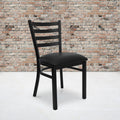 Black Ladder Back Metal Restaurant Chair