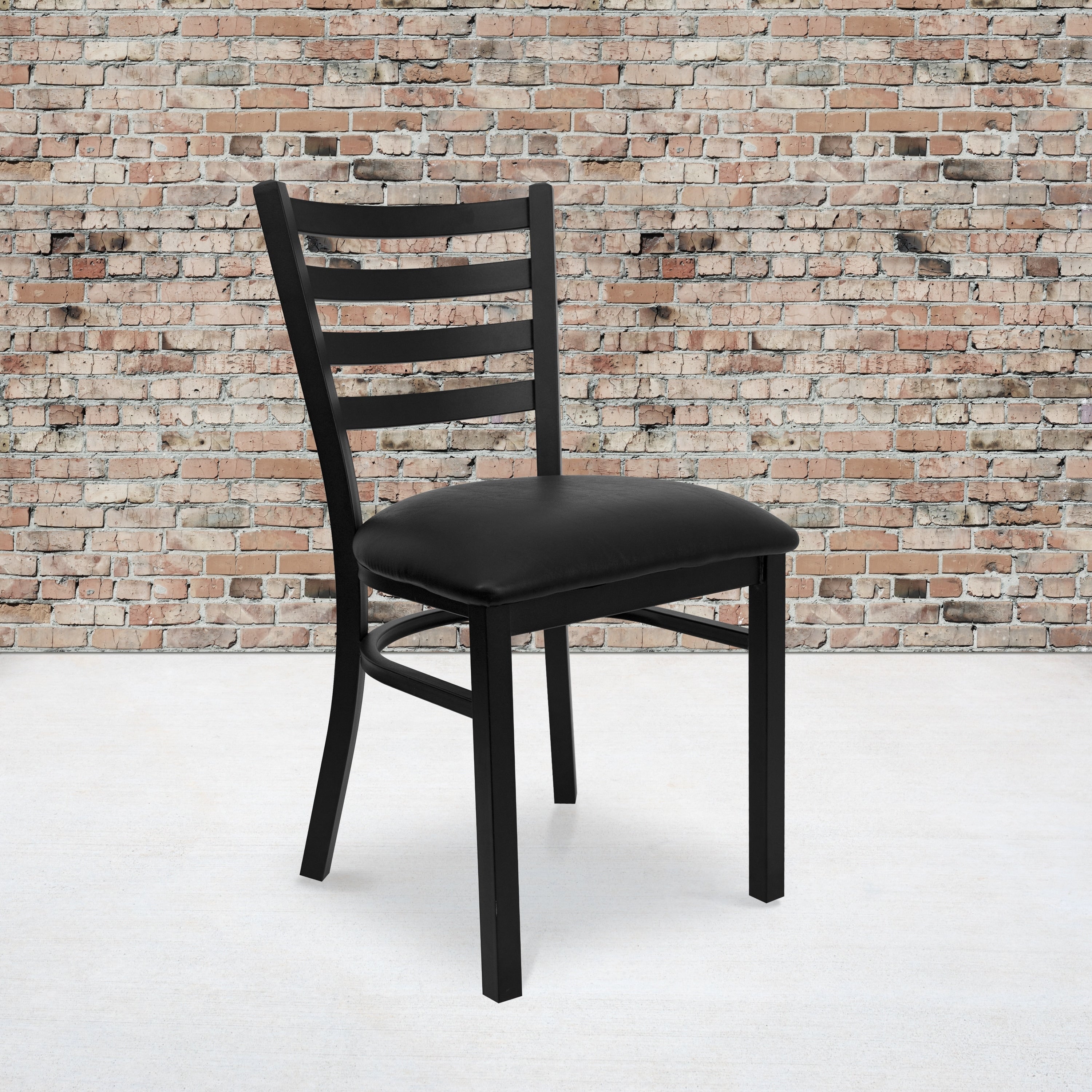 Black Ladder Back Metal Restaurant Chair