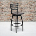 Lancaster Home Metal And Wood Ladder Back Swivel Modern Stool