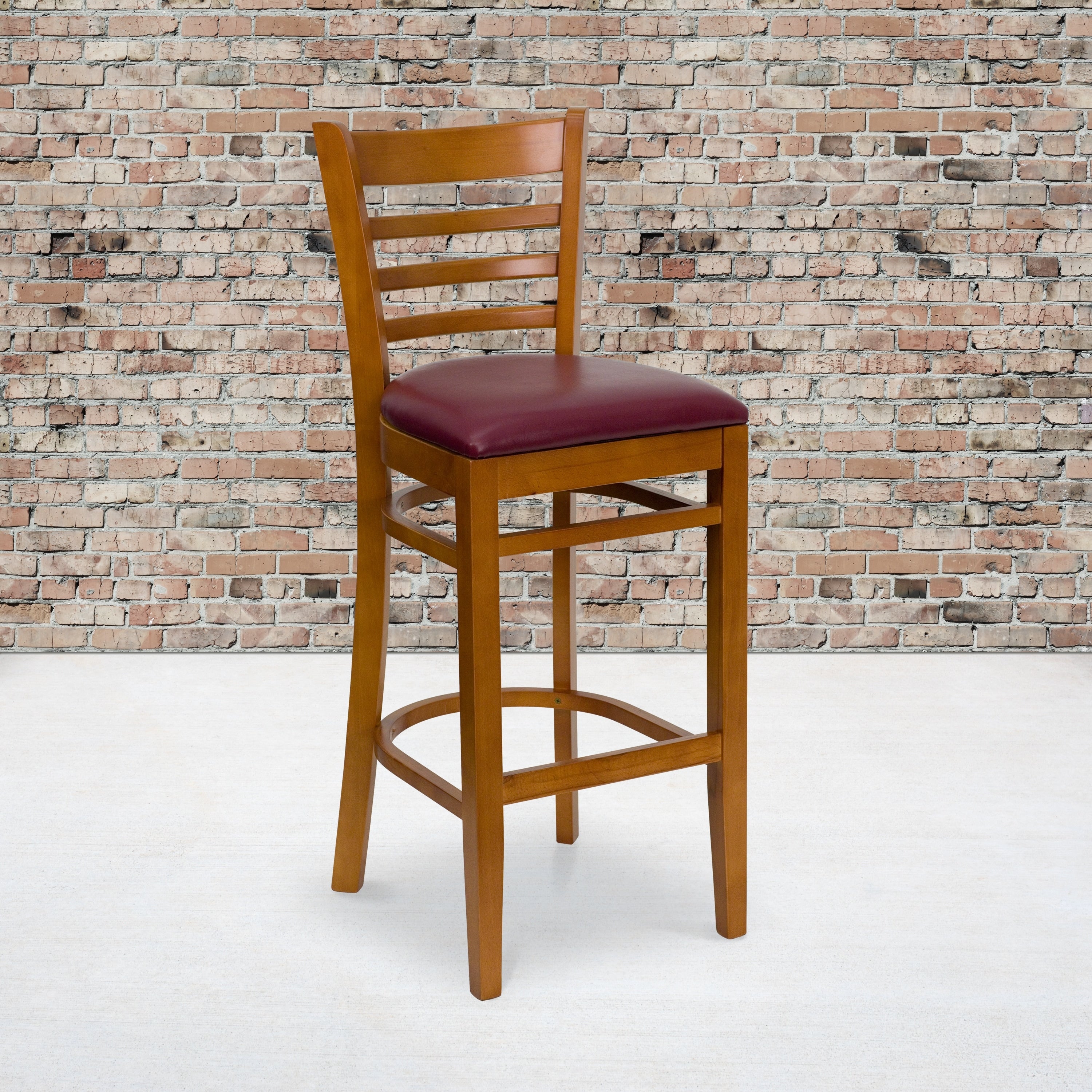 Ladder Back Wooden Restaurant Barstool